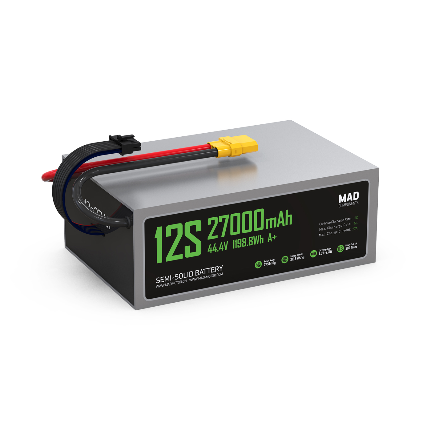 MAD 12S 27Ah A+ Drone Solid State Lithium-ion Battery