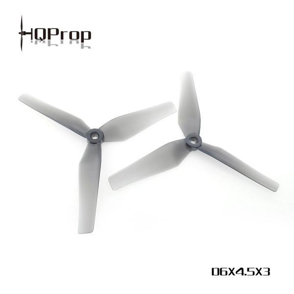 HQProp D6X4.5X3 Grey for Cinewhoop (2CW+2CCW)-Poly Carbonate