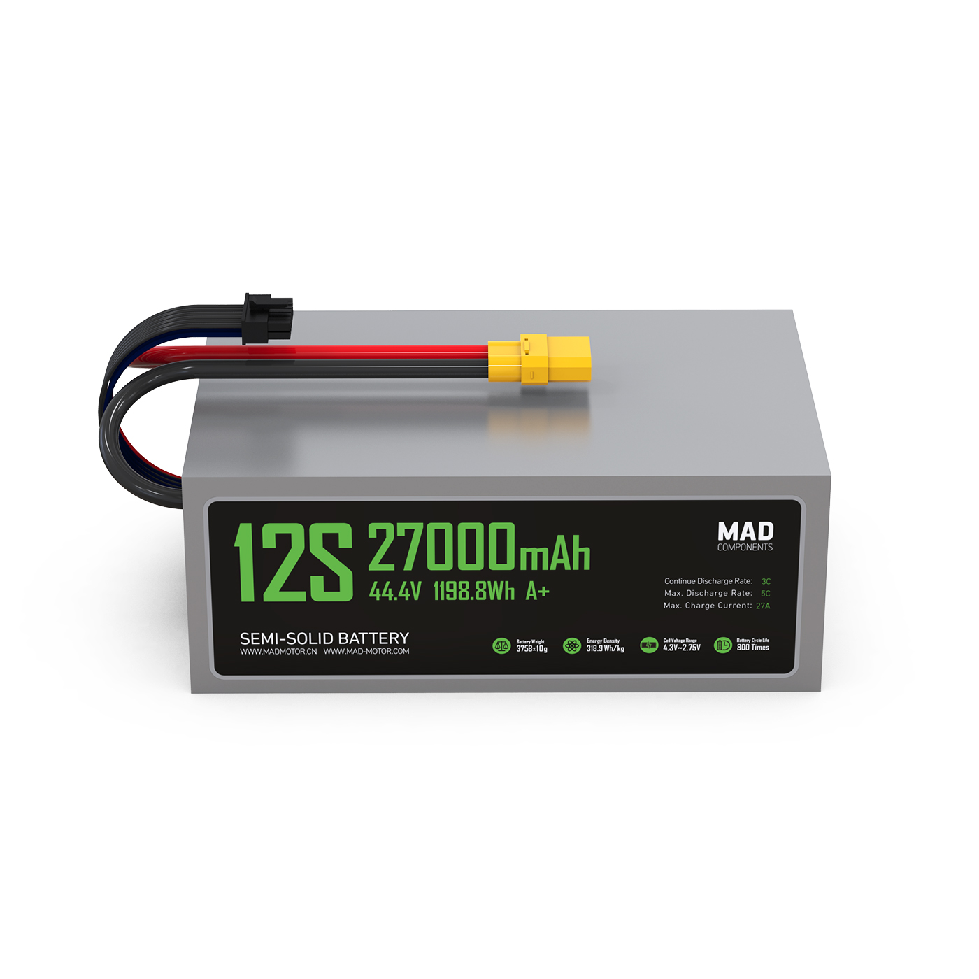 MAD 12S 27Ah A+ Drone Solid State Lithium-ion Battery
