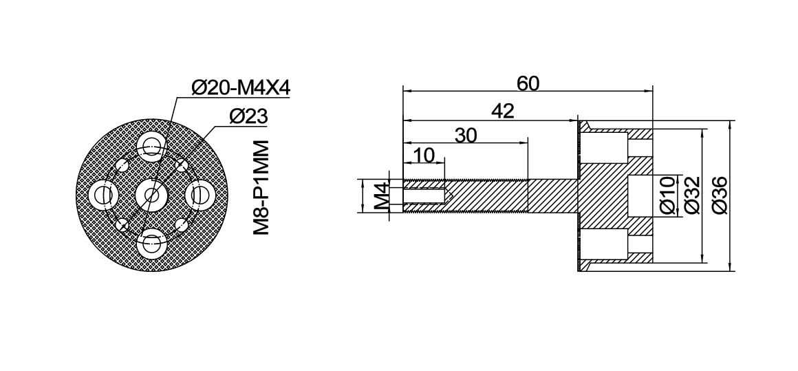 Adapter for MAD X7224 brushless motor